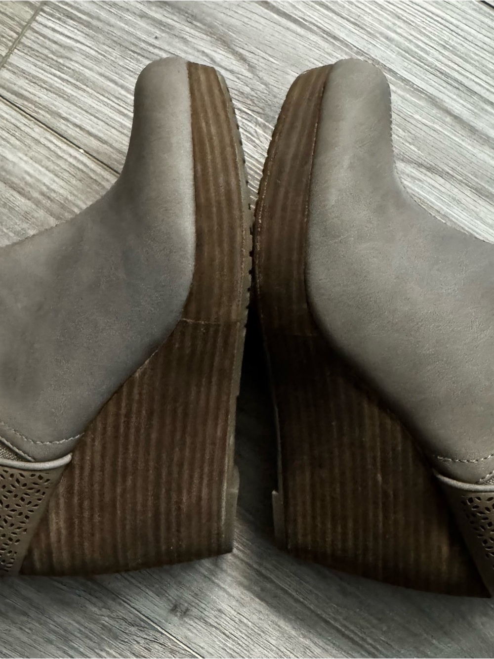 Dr. Scholl's Taupe Wedge Ankle Booties